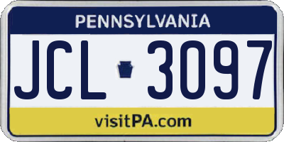 PA license plate JCL3097