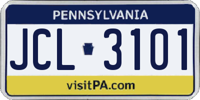 PA license plate JCL3101