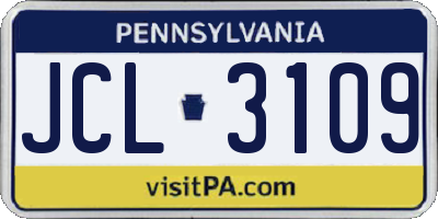 PA license plate JCL3109