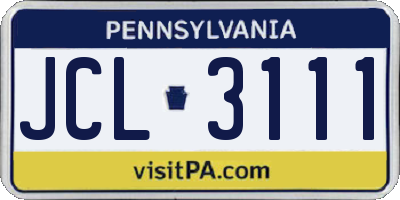 PA license plate JCL3111