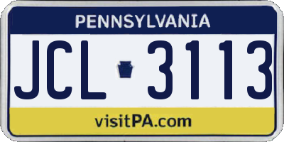 PA license plate JCL3113
