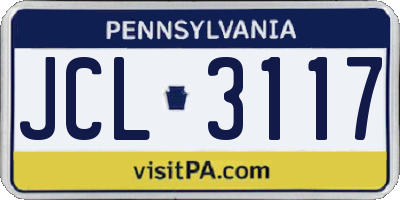 PA license plate JCL3117