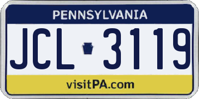 PA license plate JCL3119