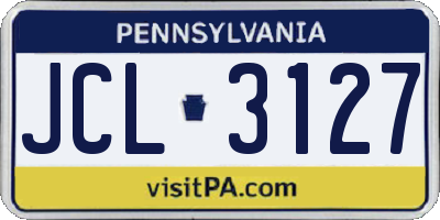 PA license plate JCL3127