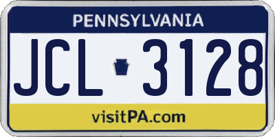 PA license plate JCL3128