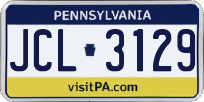PA license plate JCL3129