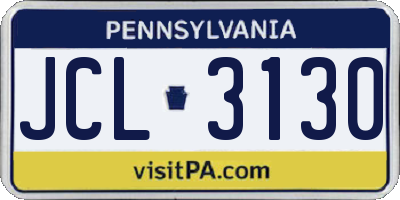 PA license plate JCL3130