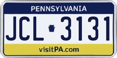 PA license plate JCL3131