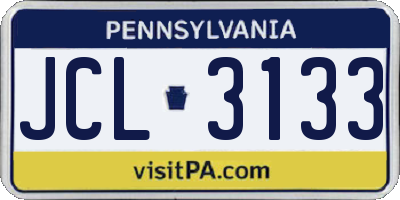 PA license plate JCL3133