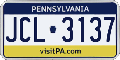 PA license plate JCL3137