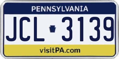 PA license plate JCL3139