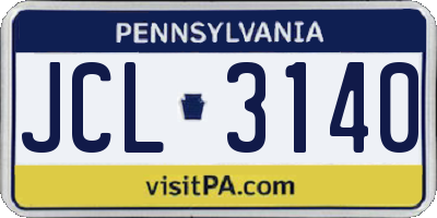 PA license plate JCL3140