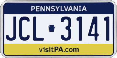 PA license plate JCL3141
