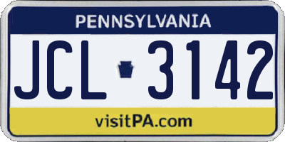 PA license plate JCL3142