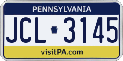 PA license plate JCL3145