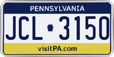 PA license plate JCL3150