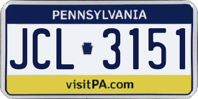 PA license plate JCL3151