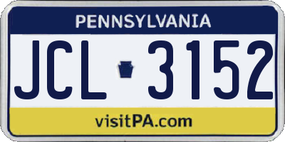 PA license plate JCL3152