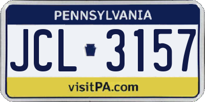 PA license plate JCL3157