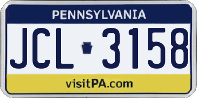 PA license plate JCL3158