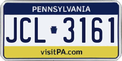 PA license plate JCL3161