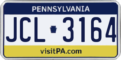 PA license plate JCL3164
