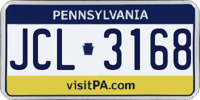 PA license plate JCL3168