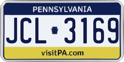 PA license plate JCL3169