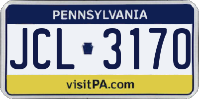 PA license plate JCL3170