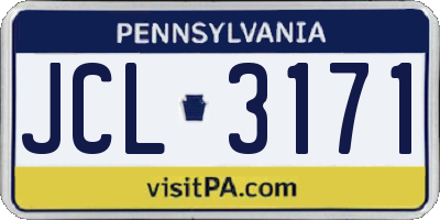 PA license plate JCL3171