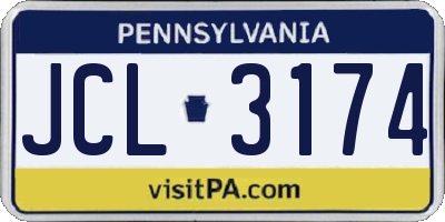 PA license plate JCL3174