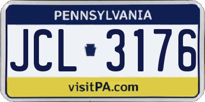 PA license plate JCL3176