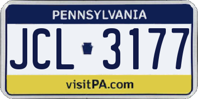 PA license plate JCL3177