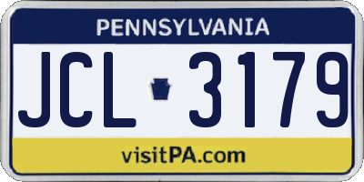 PA license plate JCL3179