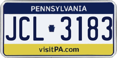 PA license plate JCL3183
