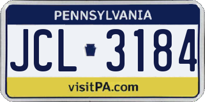 PA license plate JCL3184