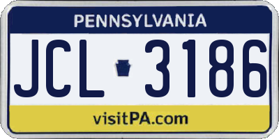 PA license plate JCL3186