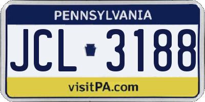 PA license plate JCL3188
