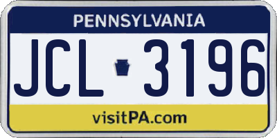 PA license plate JCL3196