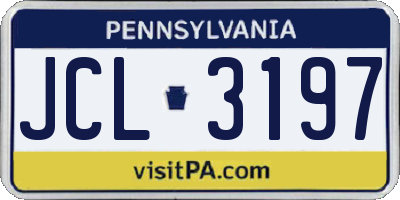 PA license plate JCL3197