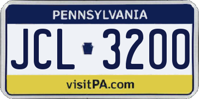 PA license plate JCL3200