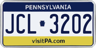 PA license plate JCL3202