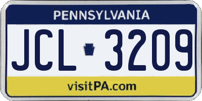 PA license plate JCL3209