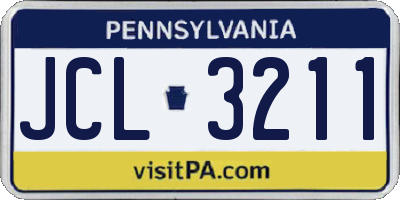 PA license plate JCL3211