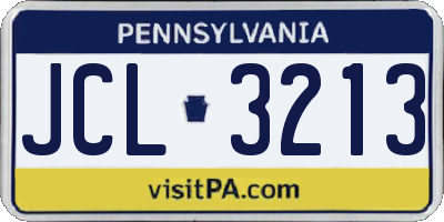 PA license plate JCL3213