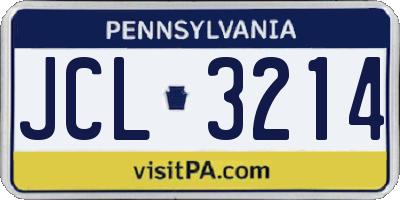 PA license plate JCL3214