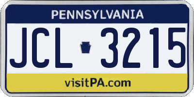 PA license plate JCL3215