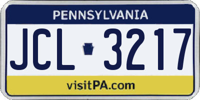 PA license plate JCL3217