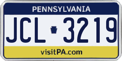 PA license plate JCL3219