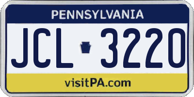 PA license plate JCL3220